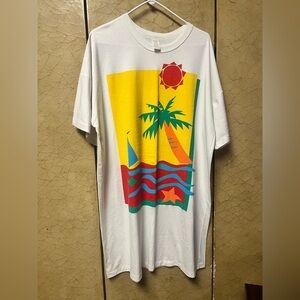 Vintage Sun And Fun 2x Oversized Tshirt  Pj Swim Cover Up